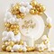 White and Gold Balloons Garland Kit, 120PCS White Metallic Gold Confetti Balloon Arch Kit for Birthday Wedding Engagements Graduation Baby Bridal Shower Anniversary Party Decorations